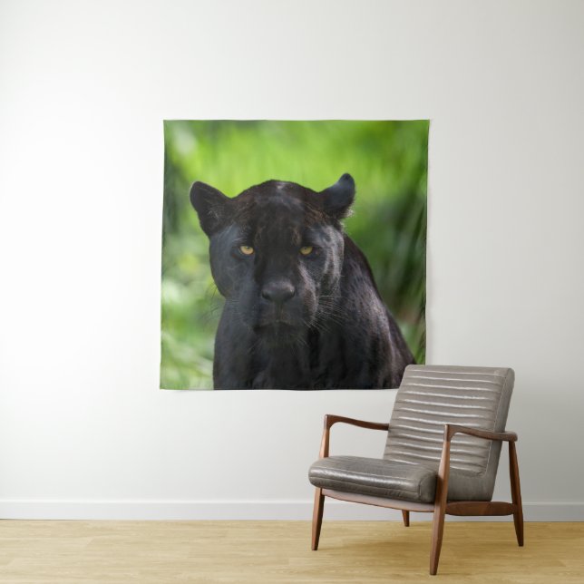 Piercing Silence – Black Jaguar Tapestry (In Situ)