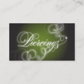 Piercings Business Card Elegant Flourish Glow
