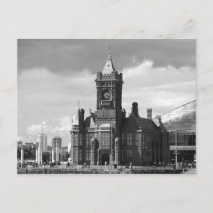 Pierhead Building, Cardiff, Wales, UK (B&W) Postcard