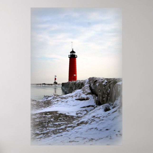 Pierhead Lighthouse, Kenosha Wisconsin Poster (Front)