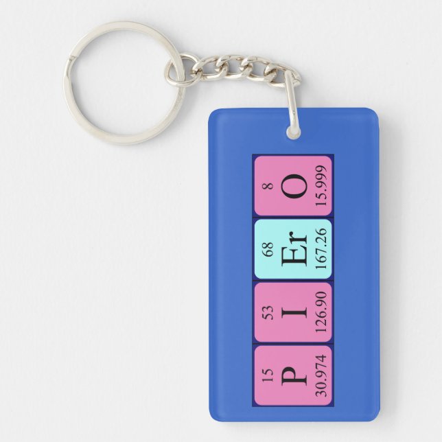 Piero periodic table name keyring (Front)
