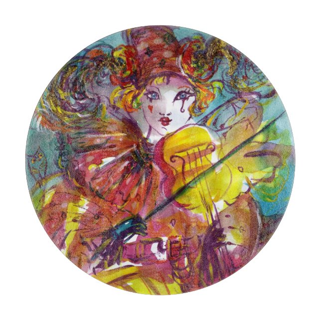 PIERO PLAYING VIOLIN Venetian Carnival Night Music Cutting Board (Front)