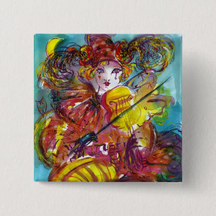 PIERO / Venetian Carnival Night 15 Cm Square Badge