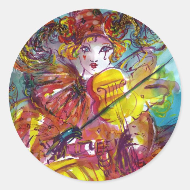 PIERO / Venetian Carnival Night Classic Round Sticker (Front)