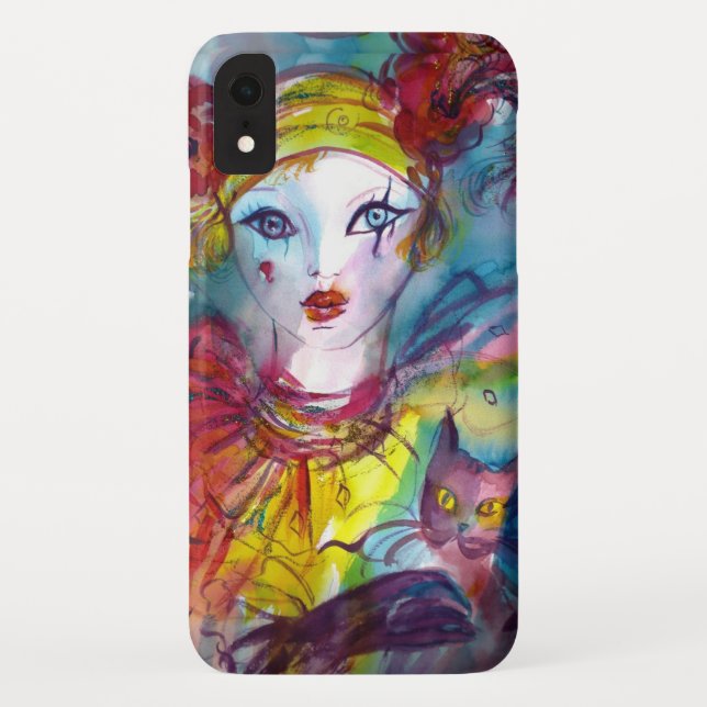 PIERO WITH CAT Venetian Masquerade Mask Case-Mate iPhone Case (Back)