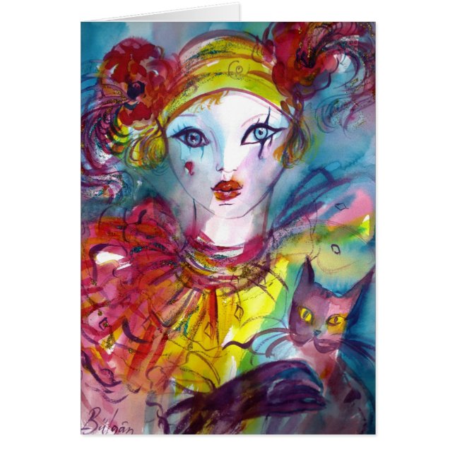 Piero with cat / Venetian Masquerade Masks (Front)