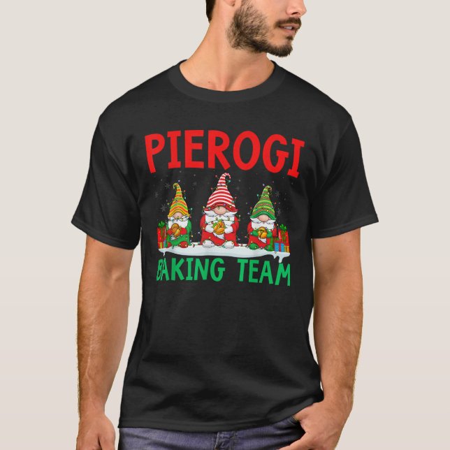 Pierogi Baking Team Christmas Xmas Lights Pierogi  T-Shirt (Front)
