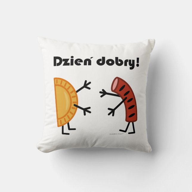 Pierogi & Kielbasa - Dzien Dobry! Cushion (Front)