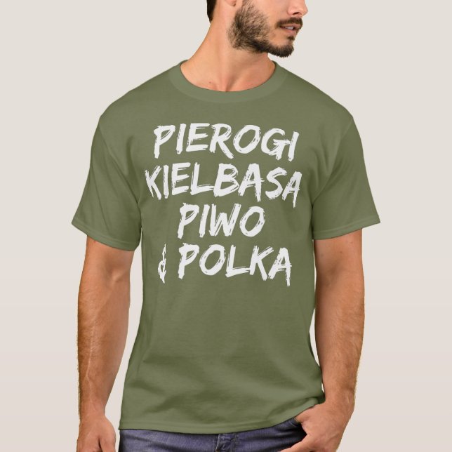 Pierogi Kielbasa Piwo Polka Dyngus Day Premium T-Shirt (Front)