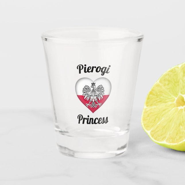 Pierogi Princess Shot Glass (Front)
