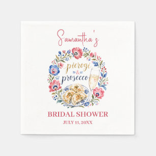 Pierogi & Prosecco Polish Folk Bridal Shower Napkin