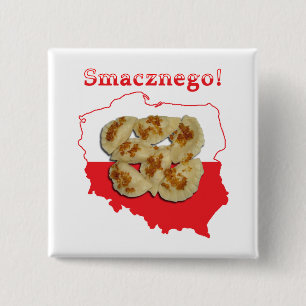 Pierogi Smacznego Polish Map 15 Cm Square Badge