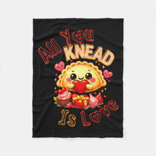 Pierogi valentine's day shirt – knead is love fleece blanket