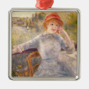 Pierre A Renoir A. Fournaise at The Grenouillere Metal Ornament