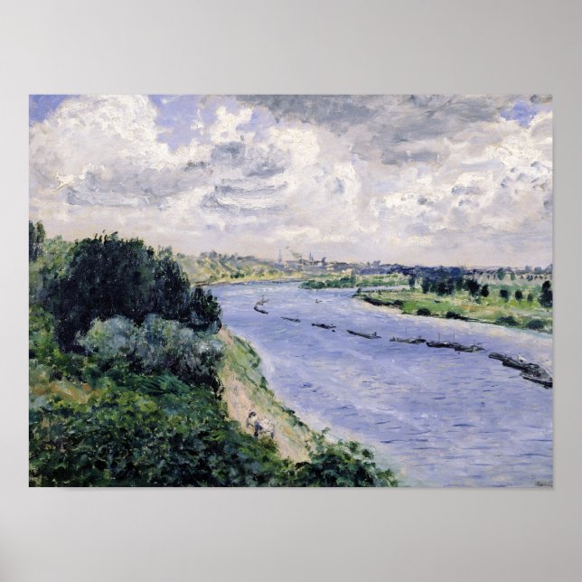 Pierre A Renoir | Barges on the Seine Poster (Front)