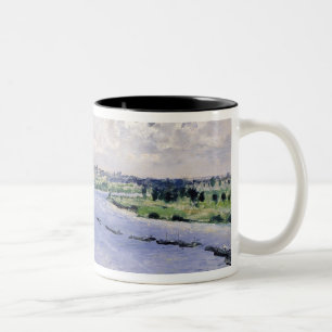Pierre A Renoir   Barges on the Seine Two-Tone Coffee Mug