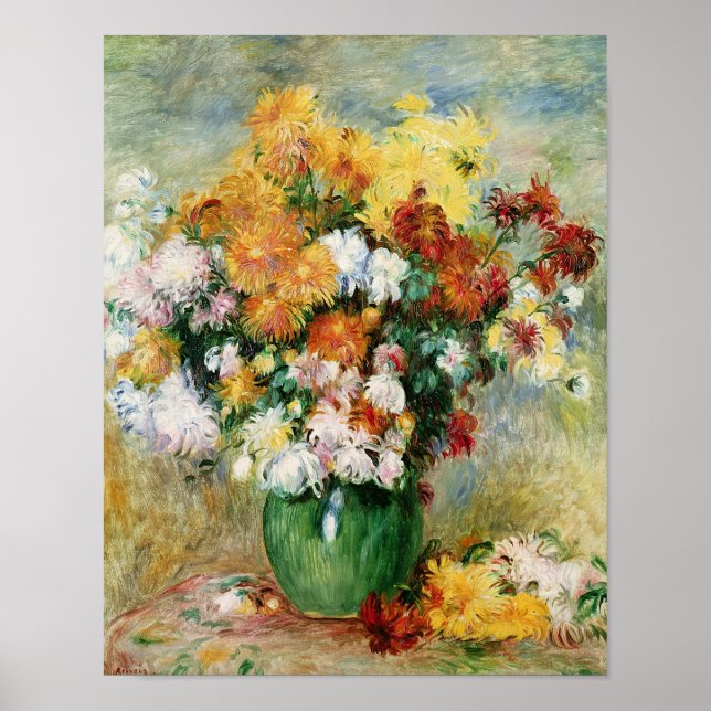 Pierre A Renoir | Bouquet of Chrysanthemums Poster (Front)