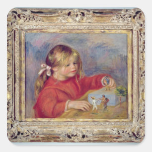 Pierre A Renoir Claude Renoir at Play Square Sticker