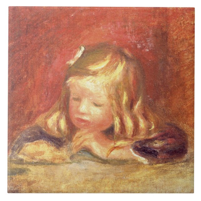 Pierre A Renoir | Coco at the Table  Ceramic Tile (Front)