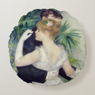 Pierre A Renoir Dance in the City Round Cushion