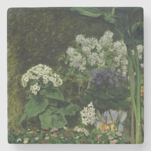 Pierre A Renoir Flowers in a Greenhouse Stone Coaster