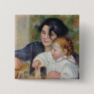 Pierre A Renoir   Gabrielle and Jean 15 Cm Square Badge