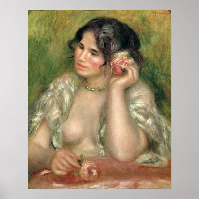 Pierre A Renoir | Gabrielle with a Rose Poster (Front)