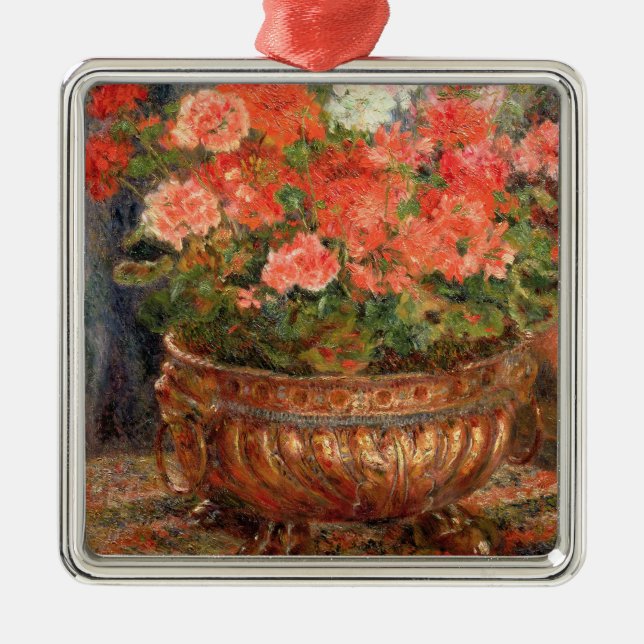 Pierre A Renoir | Geraniums in a Copper Basin Metal Tree Decoration (Front)