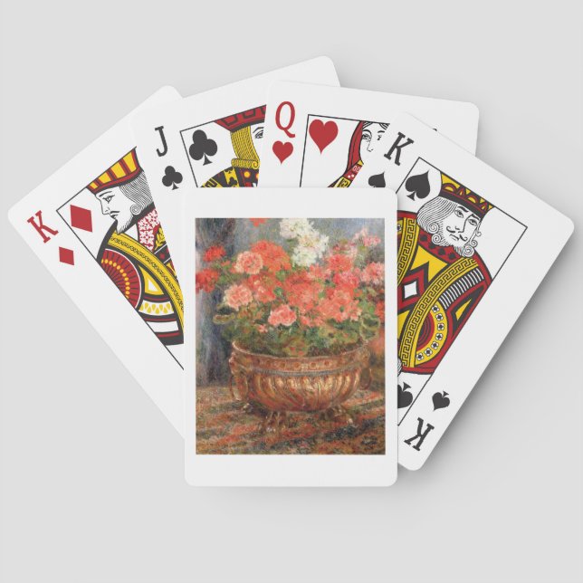 Pierre A Renoir | Geraniums in a Copper Basin Playing Cards (Back)