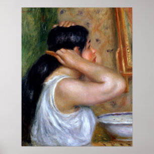Pierre A Renoir Girl Combing her Hair Poster