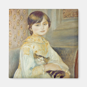 Pierre A Renoir Julie Manet with Cat Magnet
