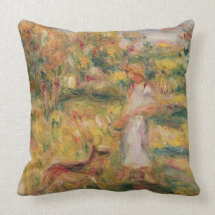 Pierre A Renoir Landscape with the artist's wife Cushion