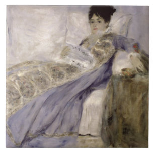 Pierre A Renoir Madame Monet on a Sofa Ceramic Tile