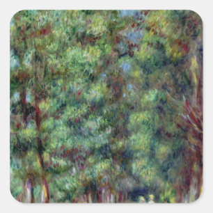 Pierre A Renoir Path in a Wood Square Sticker