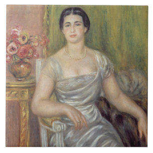 Pierre A Renoir Portrait of A. Valliere-Merzbach Ceramic Tile
