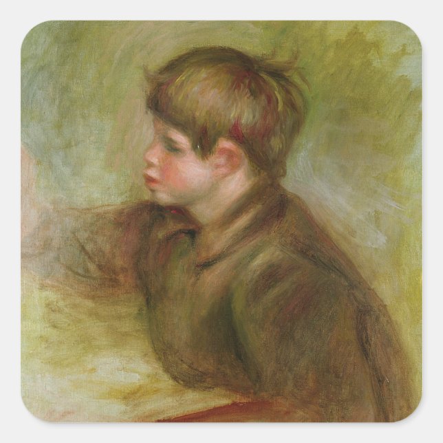 Pierre A Renoir | Portrait of Coco Square Sticker (Front)