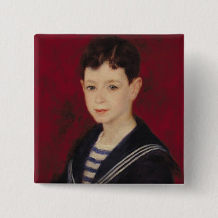 Pierre A Renoir   Portrait of Fernand Halphen 15 Cm Square Badge