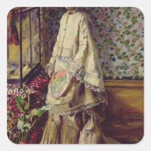 Pierre A Renoir Portrait of Rapha Square Sticker
