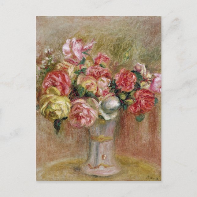 Pierre A Renoir | Roses in a Sevres vase Postcard (Front)