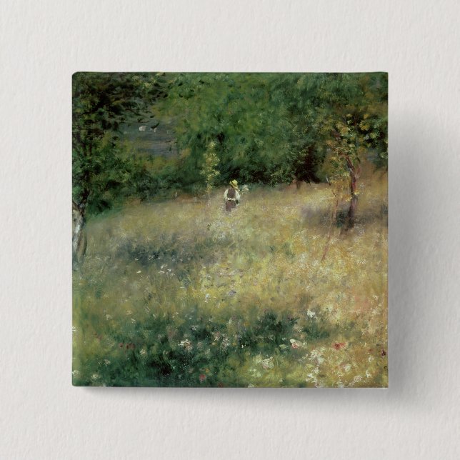 Pierre A Renoir | Spring at Chatou 15 Cm Square Badge (Front)
