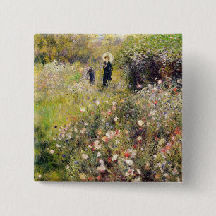 Pierre A Renoir Summer Landscape 15 Cm Square Badge