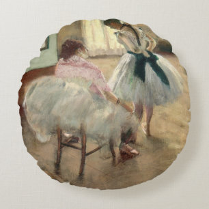 Pierre A Renoir The Dance Lesson Round Cushion