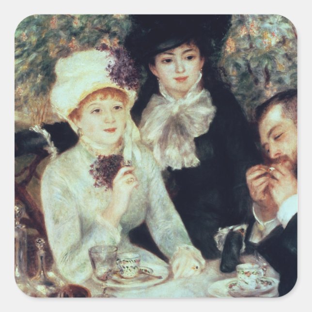 Pierre A Renoir | The End of Luncheon Square Sticker (Front)