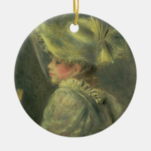 Pierre A Renoir   The White Hat Ceramic Ornament