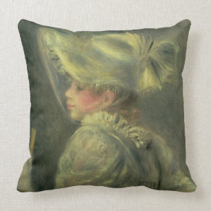 Pierre A Renoir The White Hat Cushion