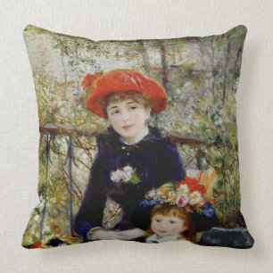 Pierre A Renoir Two Sisters, or On The Terrace Cushion