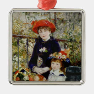 Pierre A Renoir   Two Sisters, or On The Terrace Metal Ornament