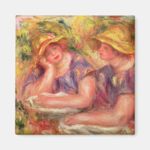 Pierre A Renoir Two women in blue blouses Magnet