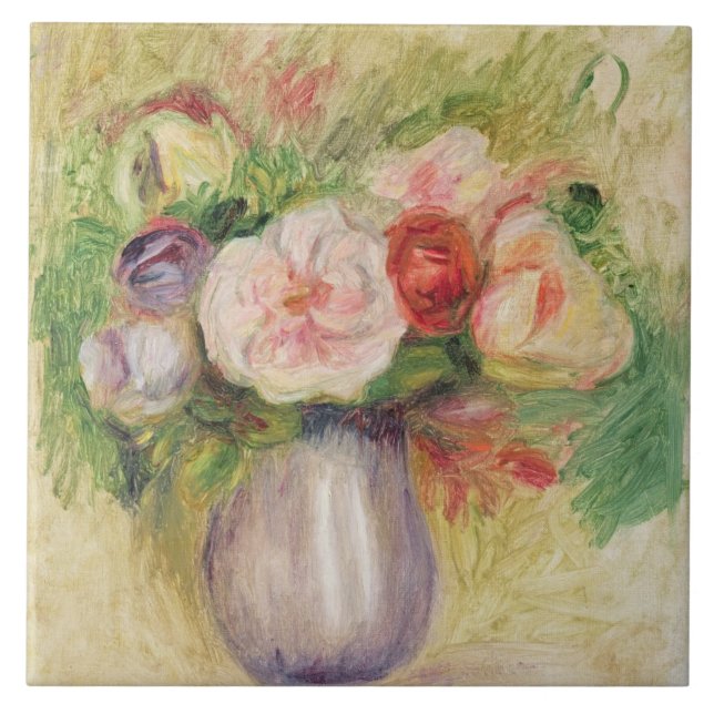 Pierre A Renoir | Vase of Flowers Tile (Front)