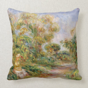 Pierre A Renoir Woman in a Landscape Cushion
